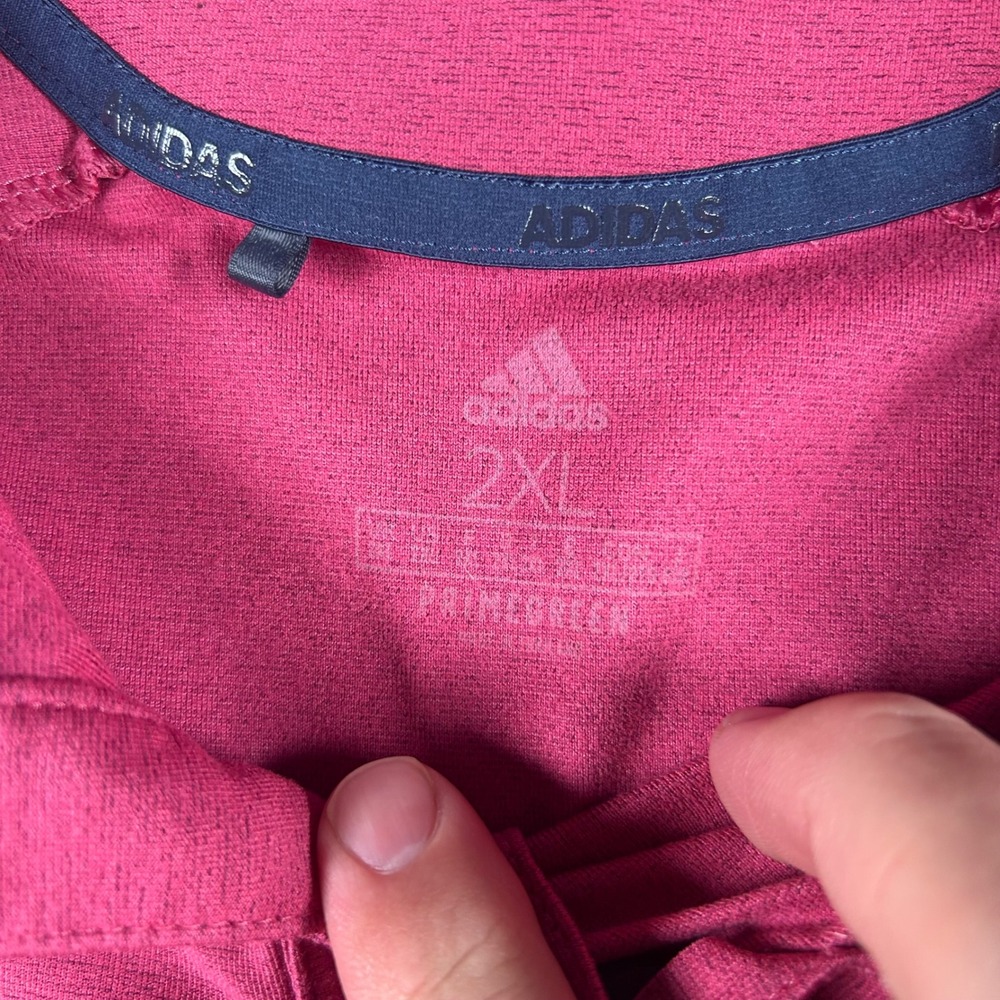 Adidas Mens Primegreen Golf Polo Shirt Pink Heathered Short Sleeve 2XL - Picture 3 of 8
